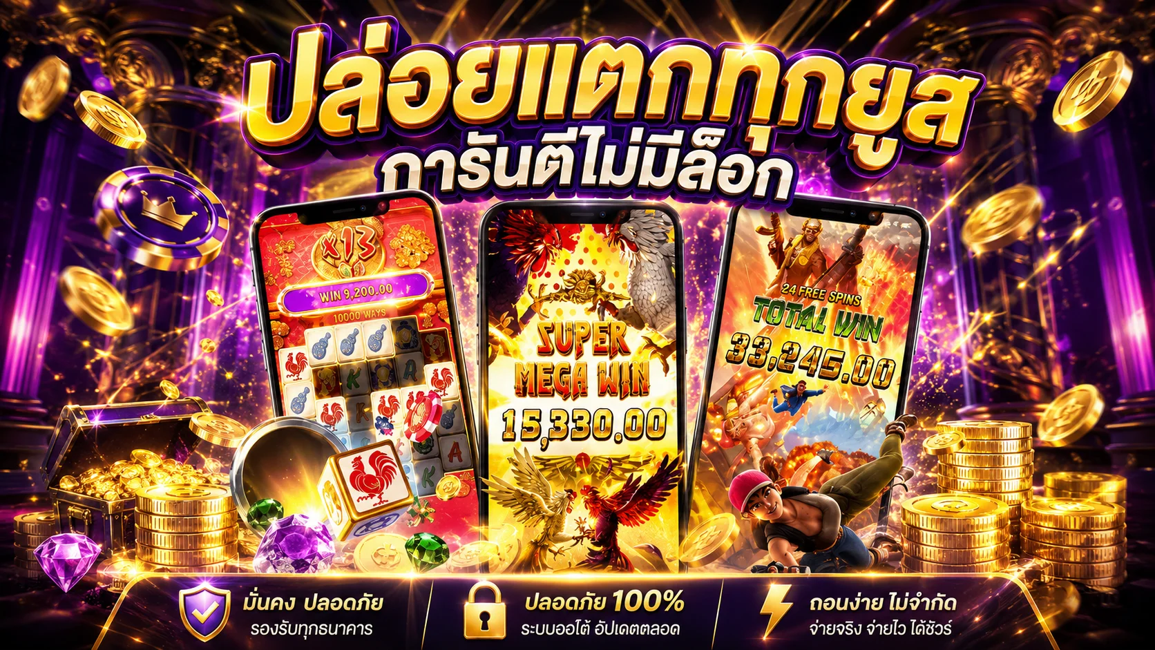 แบนเนอร์ ULUCKYPLUS เว็บพนันออนไลน์ครบวงจร ฝากถอนออโต้